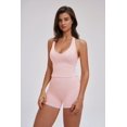 thumbnail image 6 of PISONIC Women 2 Piece Workout Sets High Waisted Tummy Control Biker Shorts Halter Padded Tank Tops, 6 of 9
