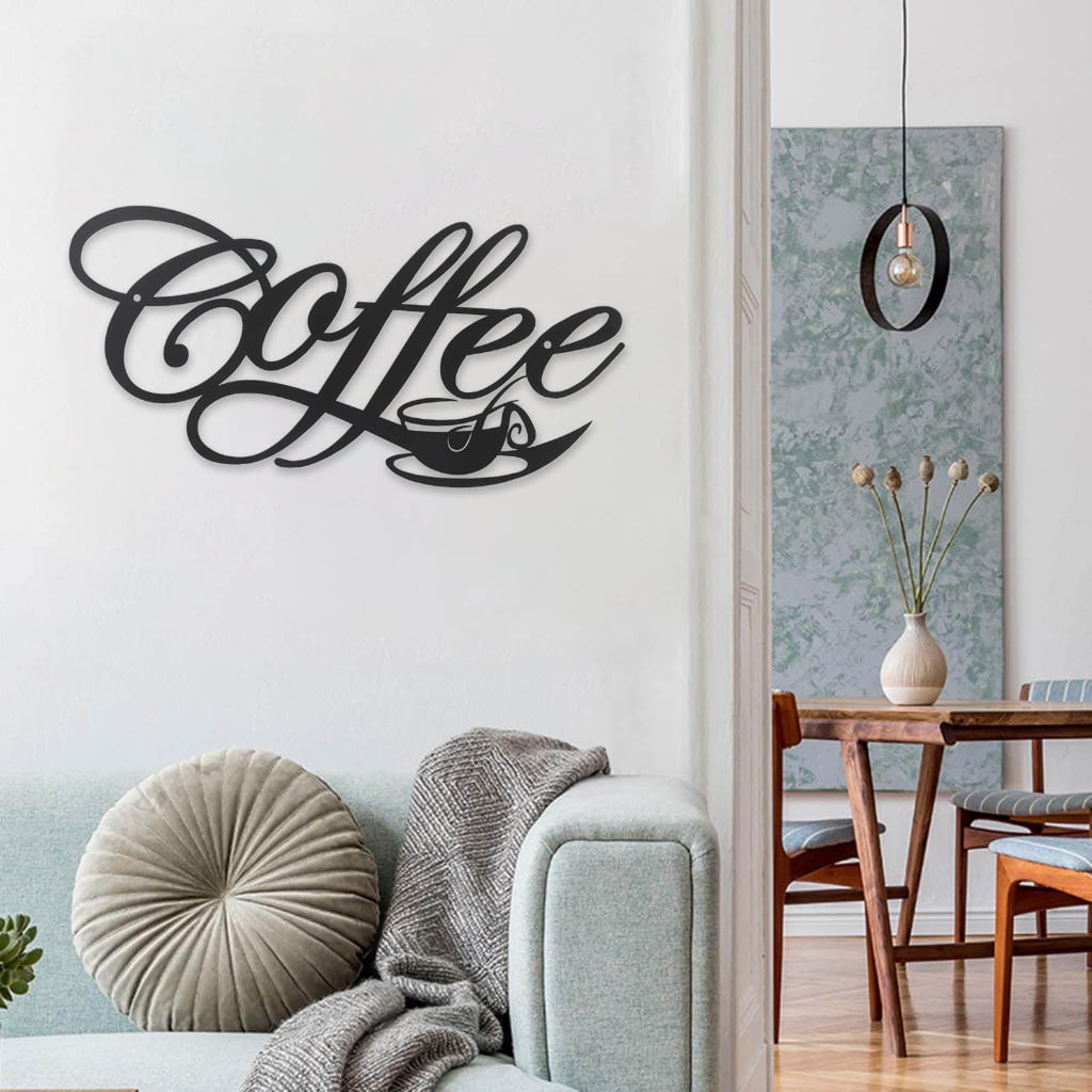 Metal Coffee Cup Silhouette Wall Decor Modern Hanging Wall - Temu