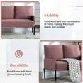 thumbnail image 5 of BSHTI Velvet Upholstery Loveseat Couch,2 Seating,Metal Frame,High-density Fam Seat Loveseat,Well in Apartments or Rooms with Limited Space(Pink), 5 of 17
