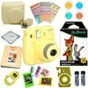 Fujifilm Instax Mini 8 Camera Yellow + MASSIVE BUNDLE for Fujifilm instax mini 8 camera Includes: Instant camera + Instax mini 8 instant films 10 pack (Zootopia Style)+ instax mini 8 Accessories