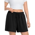 thumbnail image 5 of Cueply Women's Plus Size Shorts Casual Elastic Waist Ruffle Belted Shorts Adjustable Tie Knot Short for Women with Pockets, 5 of 9
