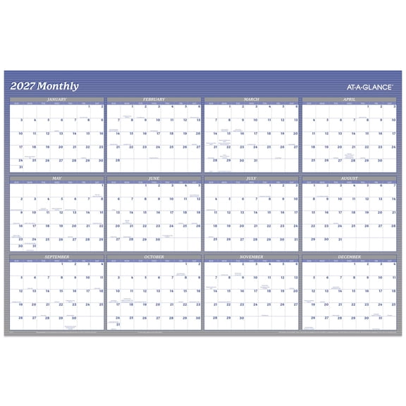 AT-A-GLANCE 2027 Vertical Horizontal Reversible Erasable Yearly Wall Calendar