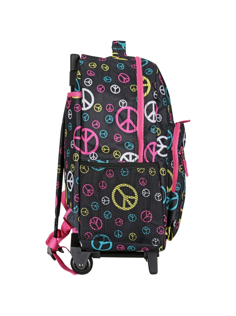 Rockland 17"" Unisex Rolling Backpack with Double Handle and Telescopic Wheels, Large Bag R01 Peace" - Walmart.com Rockland 17"" Unisex Rolling Backpack with Double Handle and Telescopic Wheels, Large Bag R01 Peace" - Walmart.com