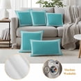 thumbnail image 5 of Turquoise Outdoor Pillow Covers 20x20 Set of 2,Waterproof Patio Throw Pillowcase Protectors,Geometric Boho Ethnic Tile Chic Monochrome Decorative Pillow Shams Cushion Covers for Seat Bed Couch Sofa, 5 of 8