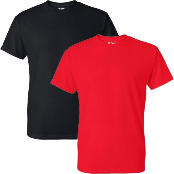 Gildan GildanMen'sDryBlendAdultT-Shirt,2-Pack,-Black/RED,XL