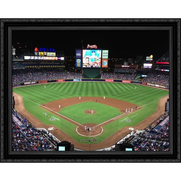 Turner Field 36x28 Large Black Ornate Wood Framed Canvas Art - Home of the Atlanta Braves