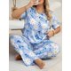 thumbnail image 3 of Women's Plus Size Blue Round Neck Pajama Set, 3 of 5