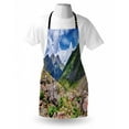 thumbnail image 3 of Landscape Apron Mountains Wild Rhubarb Natural View Eastern Siberia Scenic Scenery Cloudy Sky, Unisex Kitchen Bib Apron with Adjustable Neck for Cooking Baking Gardening, Multicolor, by Ambesonne, 3 of 3