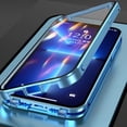 thumbnail image 3 of 360 ° Full Protection Metal Magnetic Double-Sided Glass Snap Lock Phone Case For iPhone 16 Pro Max 14 11 12 13 15 Pro Max Cover, 3 of 5