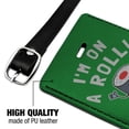 thumbnail image 3 of I'm on a Roll Sushi Funny Humor Rectangle Leather Luggage Card Suitcase Carry-On ID Tag, 3 of 8