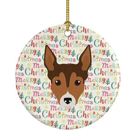 Tenterfield Terrier Merry Christmas Ceramic Ornament 2.8 in x 2.8 in