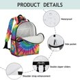 thumbnail image 4 of Rainbow Tie Dye Mandala Pattern Backpack for School,Cute School Bag,Schoolbag with Adjustable Shoulder Straps & Padded Back,15.25"x11.5"x5.25", 4 of 5