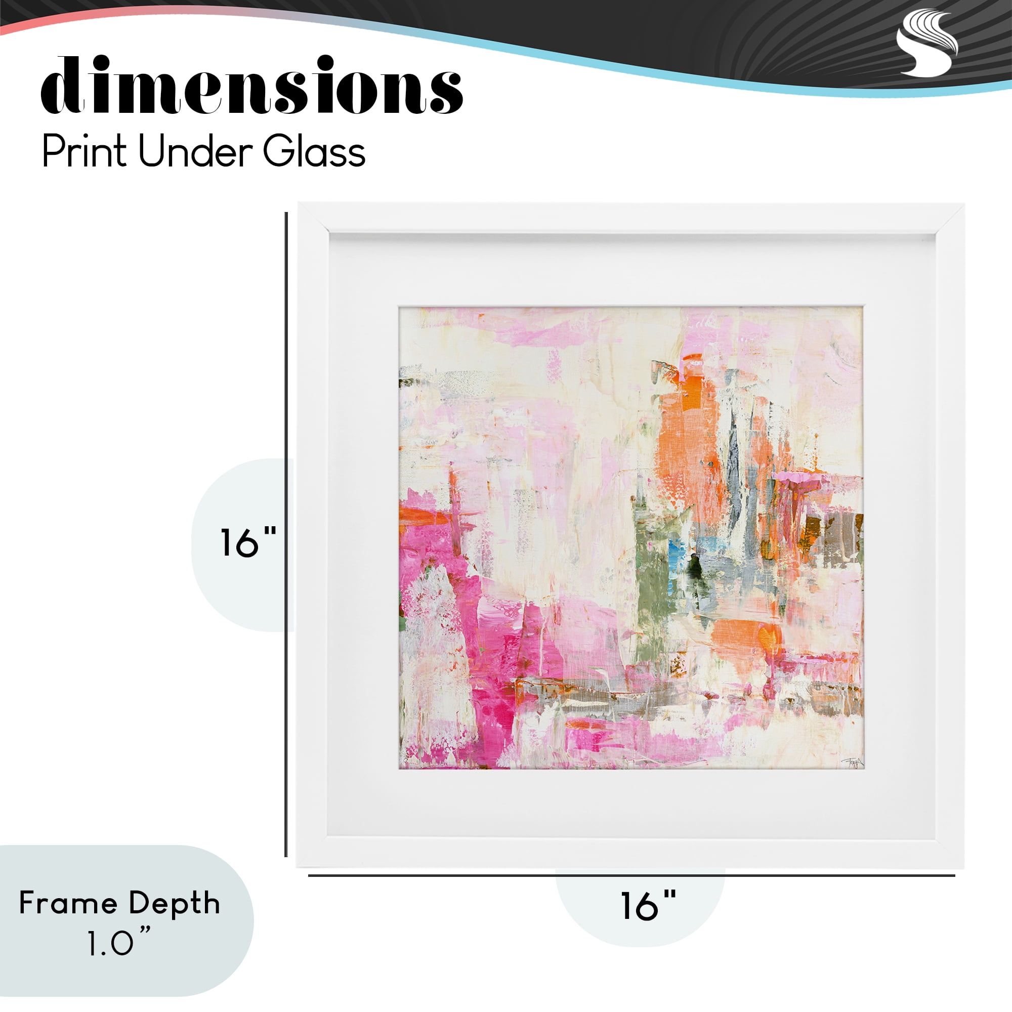 Stupell Industries New Age Pink Abstract White Framed Print Under Glass, design by Design Fabrikken