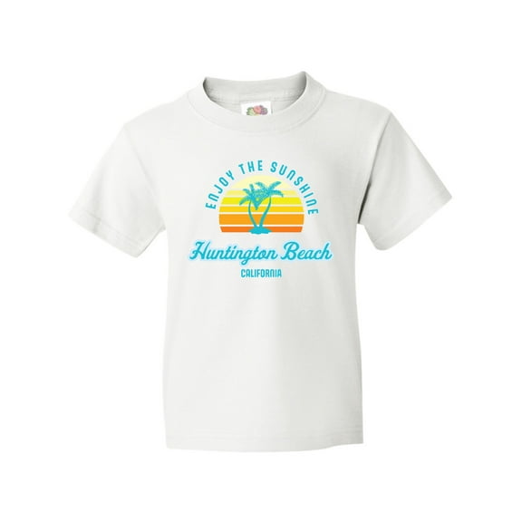 Inktastic Summer Enjoy the Sunshine Huntington Beach California Blue Youth T-Shirt