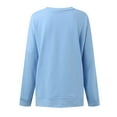thumbnail image 3 of Vedolay Cute Sweatshirts Women's Casual Long Sleeve Sweatshirts Crew Neck Relaxed Fit Tops,Blue M, 3 of 5