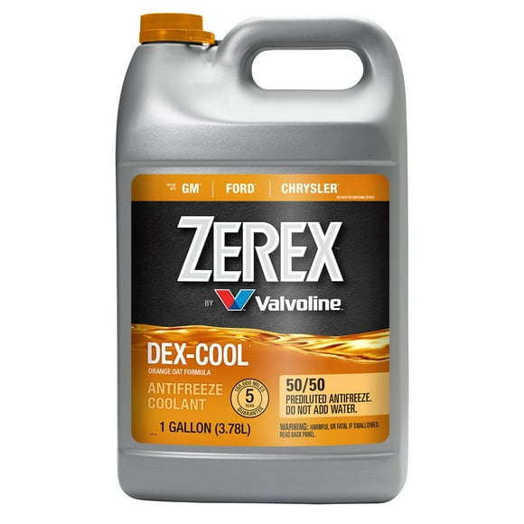 Zerex Liquide de Refroidissement du Moteur ZXELRU1 DEX-COOL; Pré-Mélangé 50-50; Orange; 1 Gallon Pichet; Simple