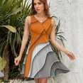 thumbnail image 7 of Ombre Orange Grey Sleeveless Dress Women Summer Evening Dresses Ladies Sundress, 7 of 7