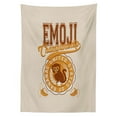 thumbnail image 3 of Ambesonne Emoji Tablecloth Rectangular Table Cover, United States of Bananas Ape, 52"x70", Ivory Chocolate and Apricot, 3 of 4