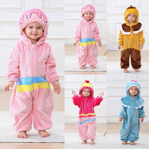 3-4Years Newborn Infant And Toddler Cake Shaped Jumpsuit Birthday Party Outfit Romper Newborn Cotton Button Climbing Suit