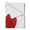 thumbnail image 2 of I Love You Soft Flannel Fleece Blanket, Love Bouquet Shape Abstract Heart Vivid My Dear Friendship Affection Theme Design, Cozy Plush for Indoor and Outdoor Use, 50" x 60", Red White, by Ambesonne, 2 of 5