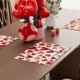 thumbnail image 4 of Valentines Day Watercolor Red Love Hearts Cloth Placemats Set of 4 Table Mats Table Decorations 12x18 Inch, 4 of 5