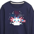 thumbnail image 3 of Instant Message - Americana - Axolotl Celebrating with Fireworks - Toddler & Youth Long Sleeve Graphic T-Shirt, 3 of 6