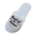 thumbnail image 2 of Zapatillas de spa para novia, despedida de soltera, boda, hotel, zapatillas desechables, mulas para dama de honor Negro Zulema Zapatillas de boda, 2 of 8