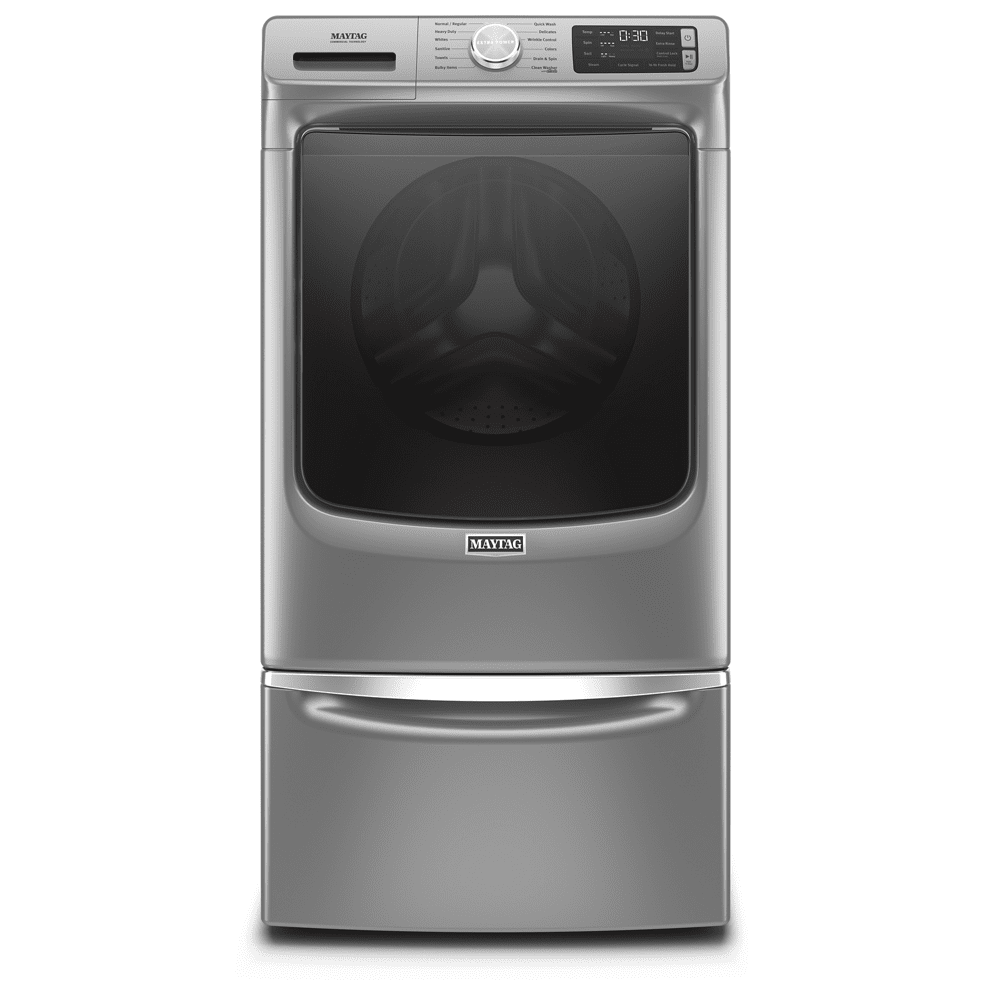 Maytag MHW6630HC 27 Inch 4.8 cu. ft. Front Load Washer with 10 Wash Cycles, 1,200 RPM, PowerWash System, Internal Heater, Steam for Stains, Sanitize Cycle, Stainless Steel Drum, ENERGY STAR Certificat