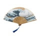 thumbnail image 4 of Abanico plegable de Kung Fu Abanico de mano plegable chino portátil estilo vintage de bambú y seda borla azul, 4 of 9