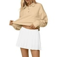 thumbnail image 2 of Liacowi Women Juniors Hooded Sweatshirt Velvet Long Sleeve Pullover Casual Crop Tops Streetwear for Teen, 2 of 5