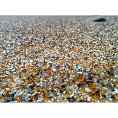 Authentic Beach Sea Glass - Canvas Print Landscape Beach Glass Sea Glass Sand Stretched Canvas 10 x 14