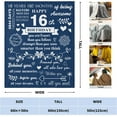 thumbnail image 2 of Sweet 16 Gifts for Girls/Boys Blanket 60"x50", 16th Birthday Gifts for Girls/Boys Blankets, Gifts for 16 Year Old Girl, Happy 16th Birthday Decorations for Girls/Boys, 16th Birthday Gifts Ideas, 2 of 6