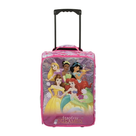 Bioworld 18 inch Disney Princess Soft Sided Softside Kids Rolling Pilot Case Luggage