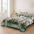 thumbnail image 2 of Full Quilt Set 78''x90'', Green Spring Botanical Lightweight Summer Bedspread Coverlet Set with 2 Pillow Shams, Summer Butterfly Vintage Breathable All Season Quilt Bedding for Bedroom/Guest Room, 2 of 9