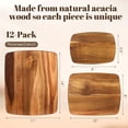thumbnail image 2 of 12 Pcs Thick Acacia Wood Cutting Boards for Kitchen Reversible Wooden Chopping Board Set Double Sided Charcuterie Boards for Meat Cheese Meal, 2 of 6