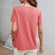 thumbnail image 4 of Gibobby Playera de Manga Corta con Cuello Redondo Camiseta suelta casual verano Cuello redondo encaje hueco Top casual(Rojo,XL), 4 of 5