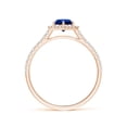 thumbnail image 2 of Angara Natural 0.6 Ct. Blue Sapphire with Diamond Halo Ring in 14K Rose Gold for Women (Ring Size: 12), 2 of 10