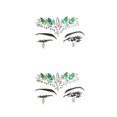 thumbnail image 1 of Seitruly Ojo Cara Gemas Cuentas Rhinestone Autoadhesivo Pegatinas Frente Joyería temporal DIY Traje de uñas Maquillaje de boda Verde Verde 2Conjunto, 1 of 6