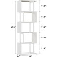 thumbnail image 3 of White Geometric Bookshelf 6 Tier S-Shaped Bookcase, Tall Modern Display Storage Shelf, Metal and Wood Decorative Freestanding Room Divider Shelves for Bedroom, Living Room, Office, 3 of 8