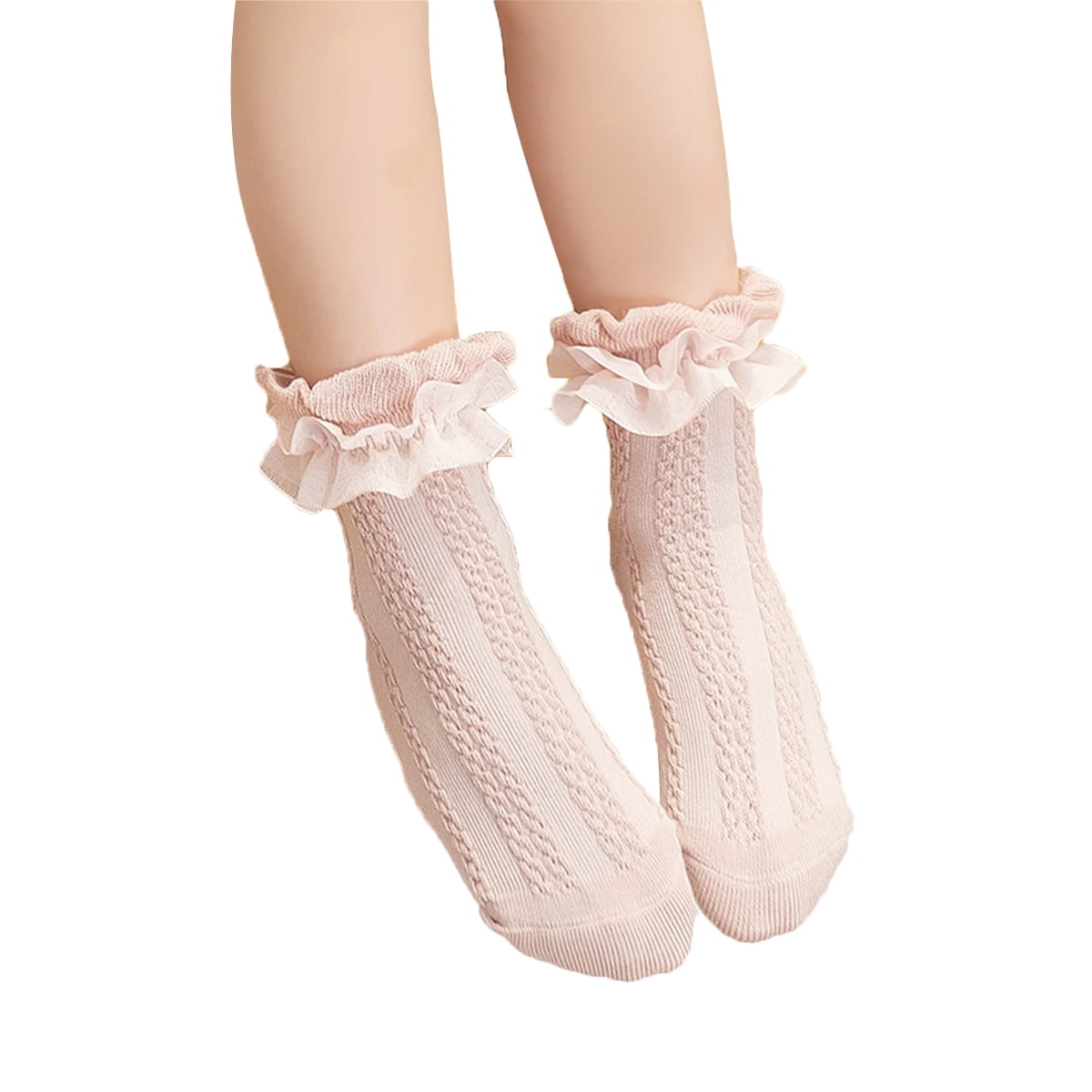 Multitrust Baby Girl Lace Socks Flounce Princess Socks Cable Knitted