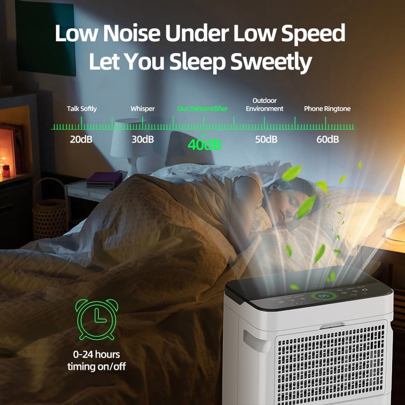 4,500 sq. ft. White Dehumidifiers for Home with Drain Hose and Bucket,Auto Defrost,Low Noise,Ion-Air Purifying,53 Pints