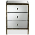 thumbnail image 3 of Bowery Hill 3 Drawer Mirrored Nightstand Table in Bronze, 3 of 7