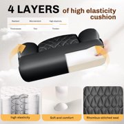 FASTES Office Chair, Ergonomic Computer Desk Chair with Rocking Function, Big and Tall Leather Office Chair with Adjustable Flip-up Armrests and Lumbar Support, Black