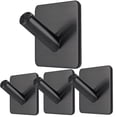 thumbnail image 1 of Fotosnow Ganchos adhesivos curvos con bloqueo negro: ganchos antideslizantes para toallas de 15 libras, se pegan en el baño, cocina, 4 paquetes, 1 of 5