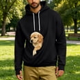 thumbnail image 4 of Mifsaly Mens Kangaroo Pouch Hoodie Long Sleeve Hooded Sweatshirt Dogs Cats Pet Carrier Animal Holder Pullover Black,M, 4 of 7