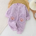 thumbnail image 2 of Favoffer Baby Winter Jumpsuit Boys Girls Insulated Claw-Print Open-Crotch Infant Newborn Thick Fleece Crawling Suit for Indoor Play Stroller Walks Home 6M-2Y, 2 of 6