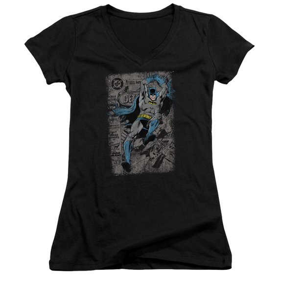 Batman Detective #487 Distress Junior Women's T-Shirt V-Neck Black