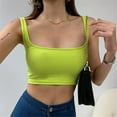 thumbnail image 2 of MESSUEN Cami Tank Top Bralettes for Women Square Neckline Camisole Women's Sleeveless Tank Top Fit Scoop Neck Ribbed Knit Basic Crop Tops Cami Shirts Dressy Tops Basic Tops Green XL, 2 of 7