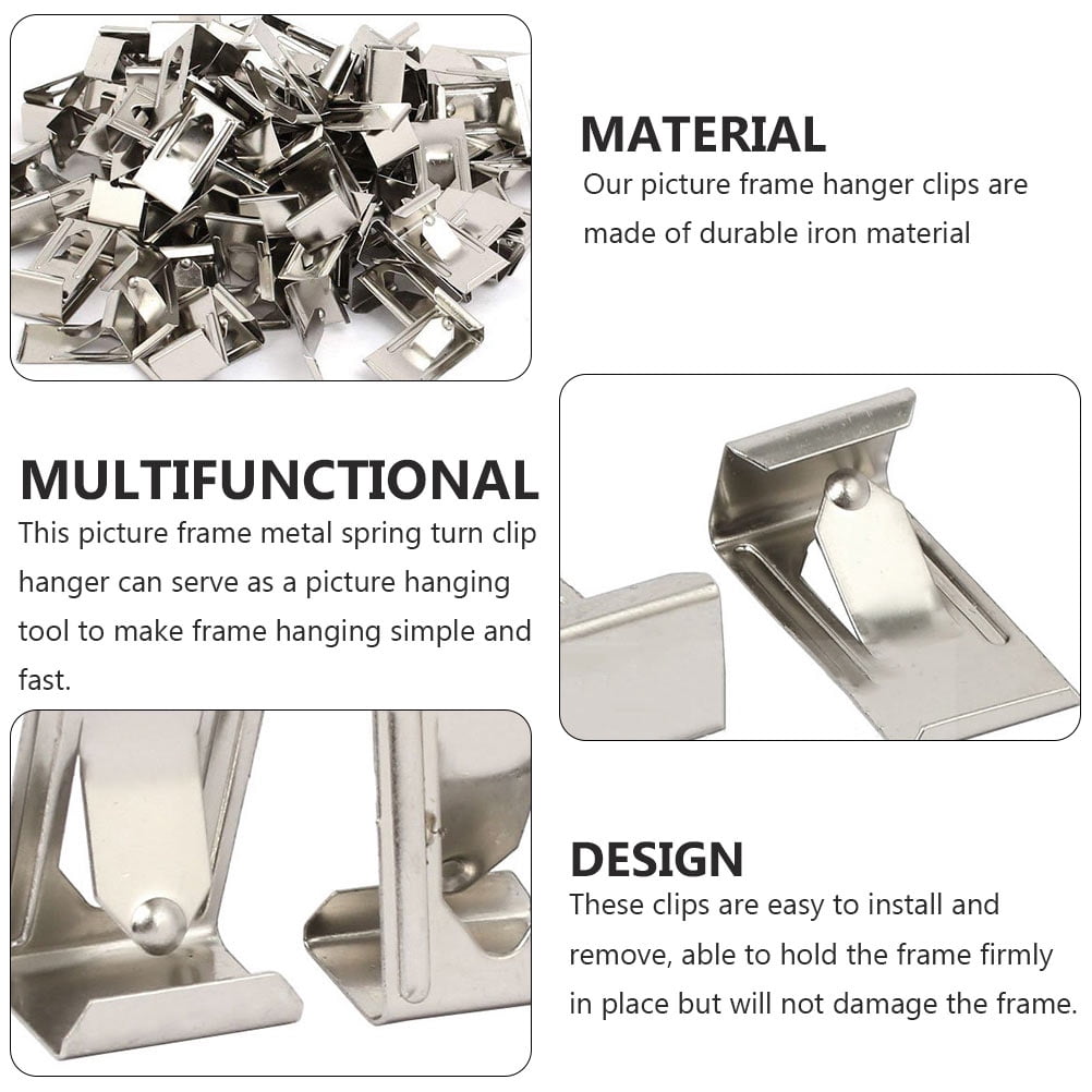 unbranded 250 Pcs  Photo Frame Clip Picture Frame Back Plate Buckle Picture Frame Hook