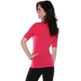 thumbnail image 6 of Emmalise Women's Slim Athletic Fit Neck Tshirt Half Sleeves Top (Fuschia, Large), 6 of 6